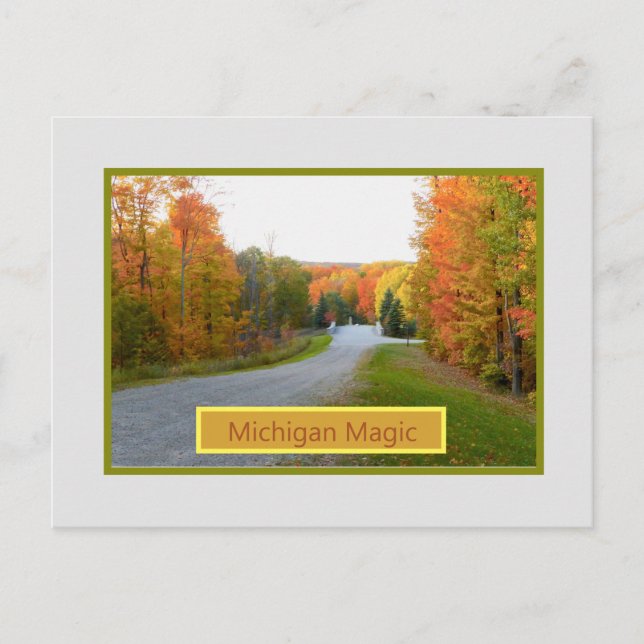 "MICHIGAN MAGIC"/TARJETA POSTAL DE COLORES DE OTOÑ (Anverso)