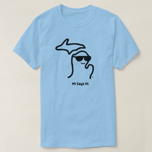 Michigan - MI dice camiseta HI™ (Diseño del anverso)