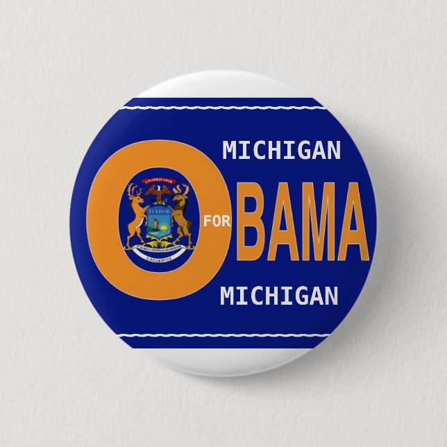 MICHIGAN PARA el botón de OBAMA (Anverso)