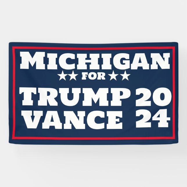 Michigan para la pancarta de Trump Vance 2024 (Horizontal)