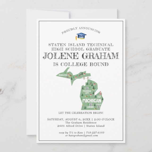 Michigan | Partido de Graduación Vinculado a la Un (Anverso)