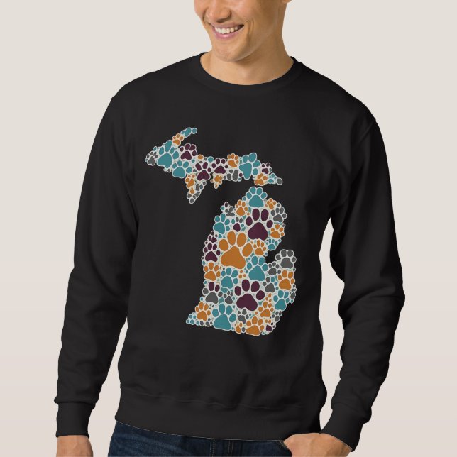 Michigan Paw imprime sudadera básica masculina (Anverso)