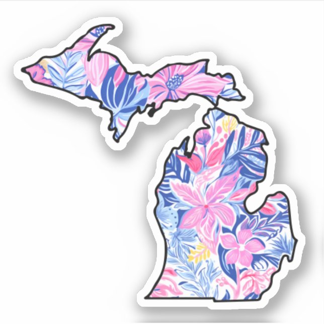 Michigan - Pegatina de verano - Lilly Inspired (Anverso)