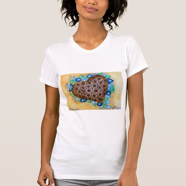 Michigan Petoskey Stone Damas contra camiseta de c (Anverso)