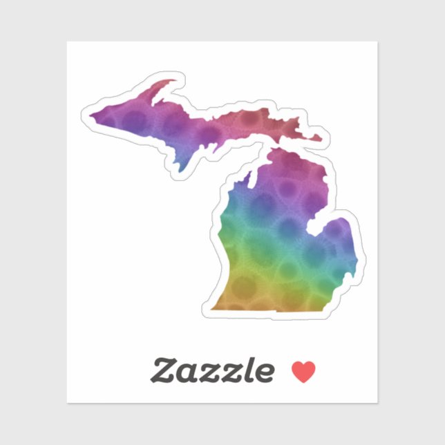 Michigan Petoskey stone | Pegatina del estado de G (Hoja)