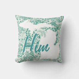 Michigan State Green Floral Cualquier almohada de 