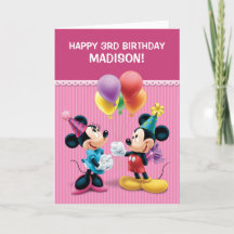 Mickey & Minnie | Tarjeta de cumpleaños plegable