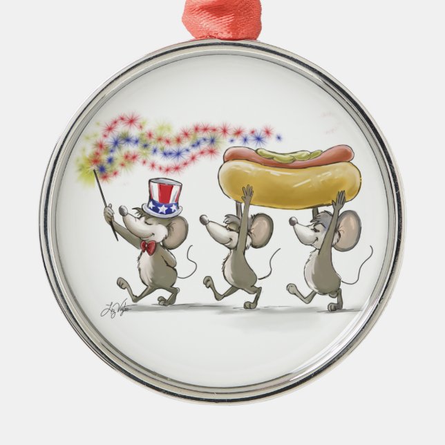 Micrófono, Mac & Moe es Feliz 4.º Ornamento de Ron (Frente)