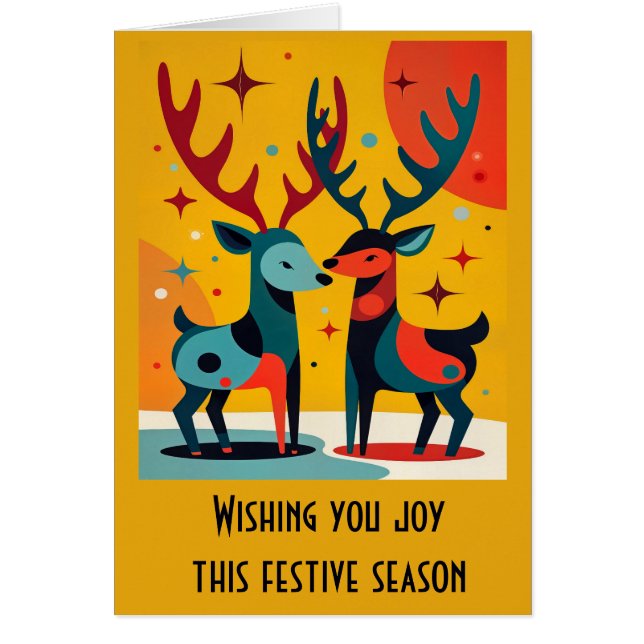 Mid-Century Modern Kitschy Christmas Reindeer  (Frente)