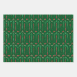 Mid Mod Icicles Papel de envolvimiento verde