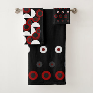 MidCentury Rojo moderno, negro y gris