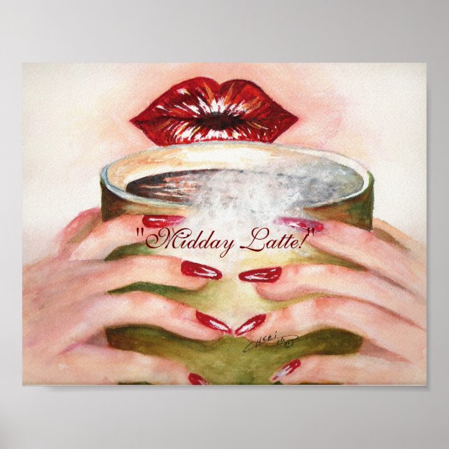 "Midday Latte!" Impresión 8x10 (Frente)