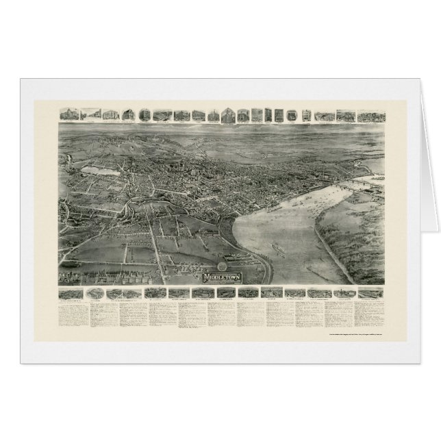 Middletown, mapa panorámico del CT - 1915 (Anverso (Horizontal))