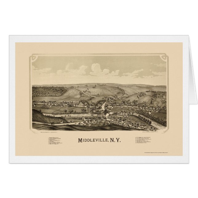 Middleville, mapa panorámico de NY - 1890 (Anverso (Horizontal))