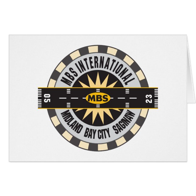 Midland Bay City Saginaw, Aeropuerto MI MBS (Anverso (Horizontal))