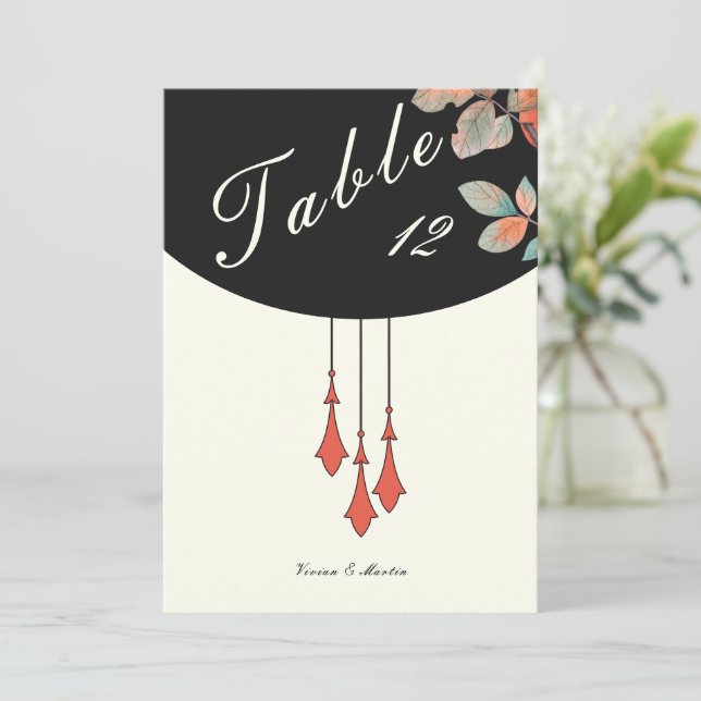 Midnight Autumn Wedding Table Number (Anverso de pie)