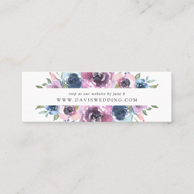 Midnight Blooms | Tarjetas de RSVP para sitio web  (Anverso)