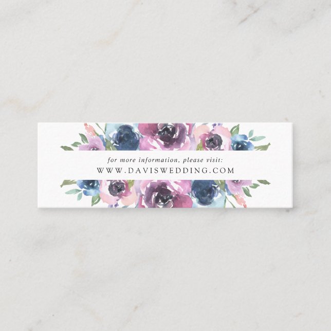 Midnight Blooms | Tarjetas del sitio web de boda (Anverso)