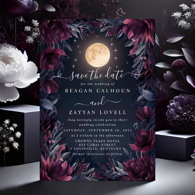 Midnight Garden Moon Wedding Guardar La Tarjeta De (Subido por el creador)