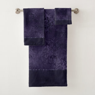 Midnight Indigo Romance Damasco satinado