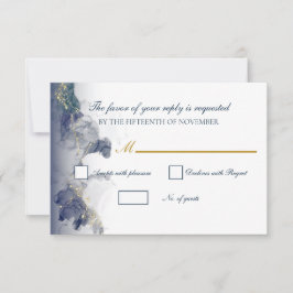 Midnight Ink & Gold Wedding RSVP Cards
