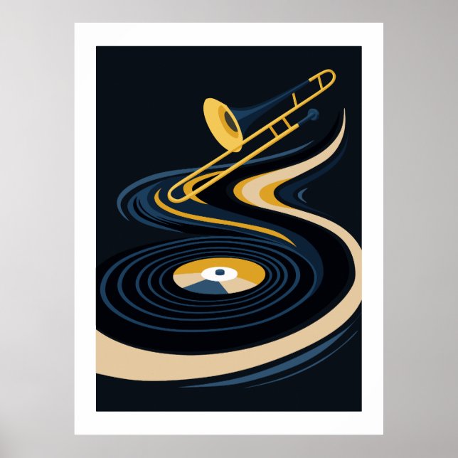 Midnight JazzyTrombone y arte de disco de vinilo  (Frente)
