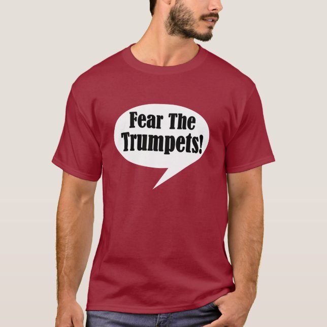 Miedo para hombre la camiseta de la trompeta (Anverso)