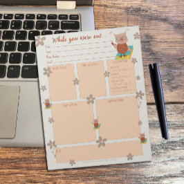 Mientras estaba fuera Bloc de notas de búho de for