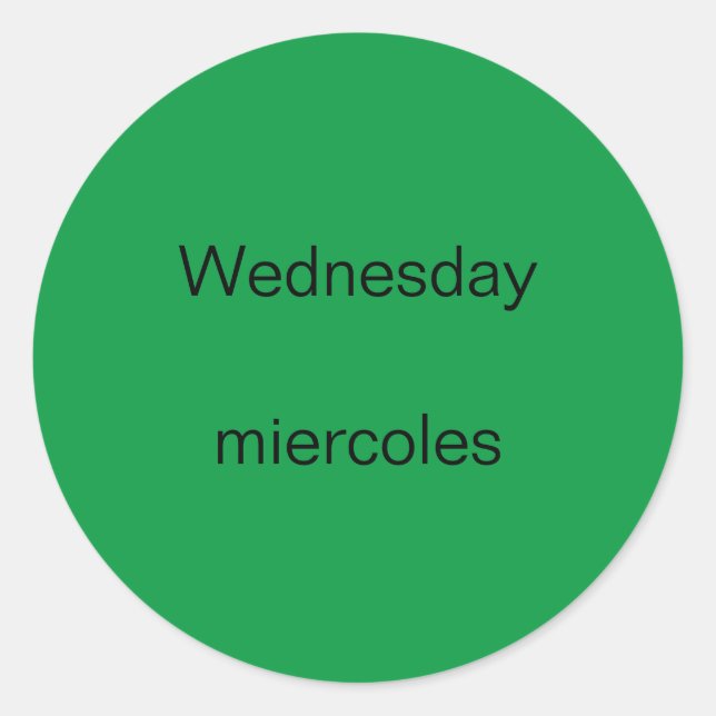Miércoles miercoles Inglés a Pegatinas españoles (Anverso)