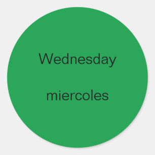 Miércoles miercoles Inglés a Pegatinas españoles