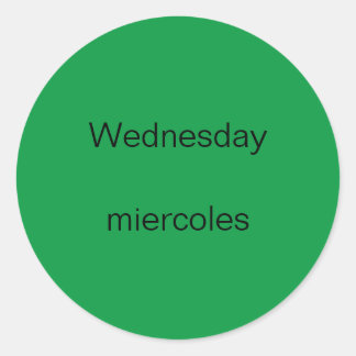 Miércoles miercoles Inglés a Pegatinas españoles