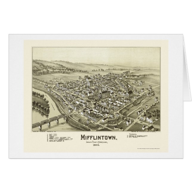 Mifflintown, mapa panorámico del PA - 1895 (Anverso (Horizontal))