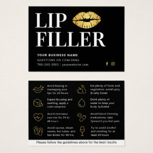 Mighty Black & Gold Lip Filler Aftercare Card