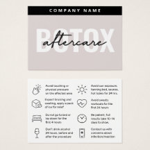 Mighty Botox Aftercare Card
