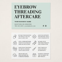 Mighty Mint Eyebrow Threading Afcare Card