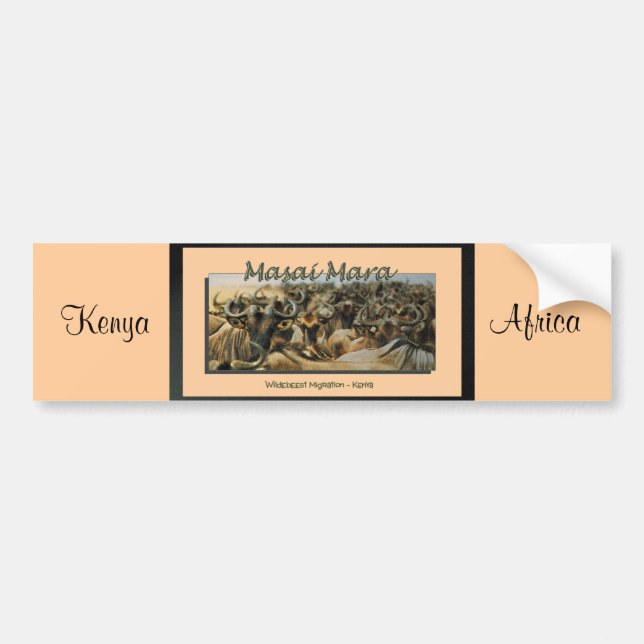 Migración del Wildebeest/del gnu, pegatinas para (Frente)