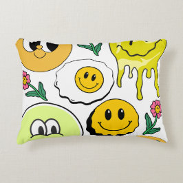 Mikitiez Cojín decorativo Smileyface jardín amaril