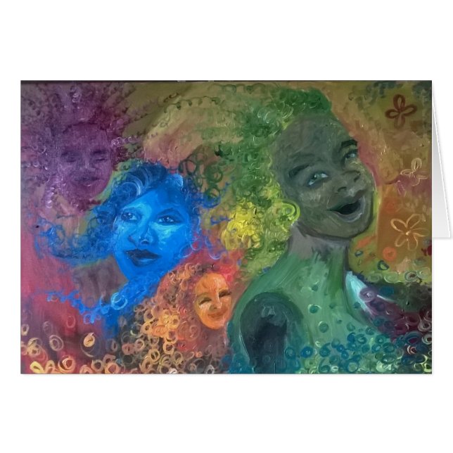 Mil hermanas que ríen la tarjeta (Anverso (Horizontal))