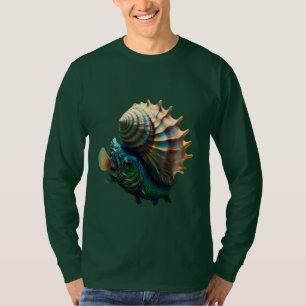 Milacle Fish and Conch" Camiseta básica de manga l