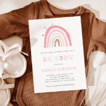 Milagro Bebé Pastel Invitación a la ducha arcoiris