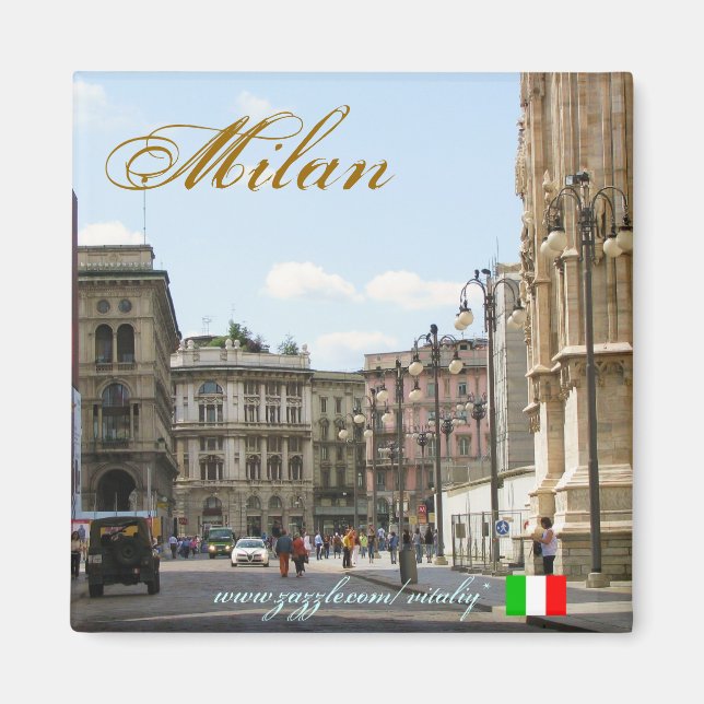 Milán Italia diseño de imán fresco (Frente)