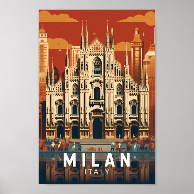 Milán Italia Duomo di Milano Viaje Arte Vintage (Frente)