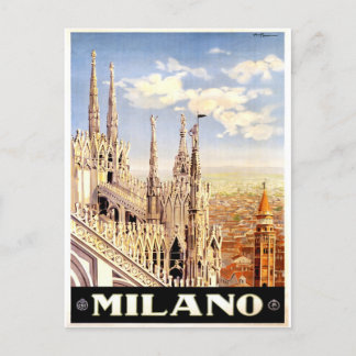 Milán, Milán, Italia, tarjeta postal de viaje vint