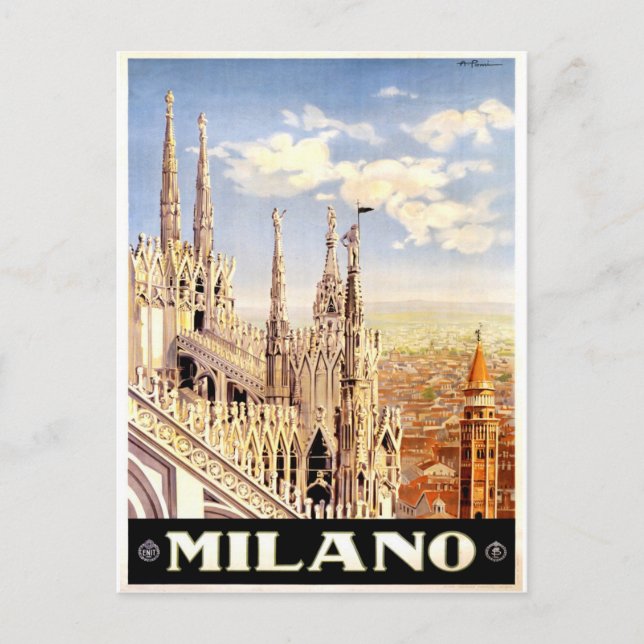 Milán, Milán, Italia, tarjeta postal de viaje vint (Anverso)
