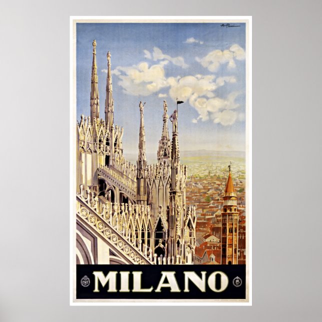 Milano Milan Italia - Posters de viajes de época (Frente)