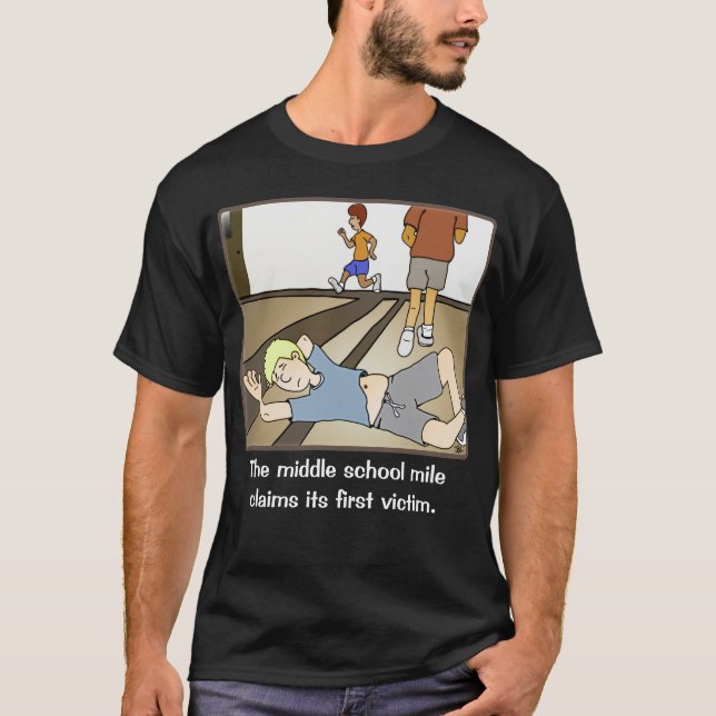 Mile de secundaria camiseta negra masculina (Anverso)