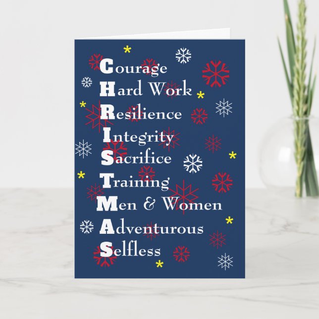 Militar USA Personalizable Feliz Navidad Azul (Anverso)