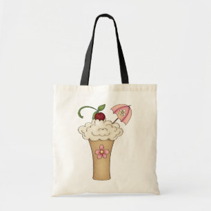 Milkshake con una bolsa de asas del paraguas
