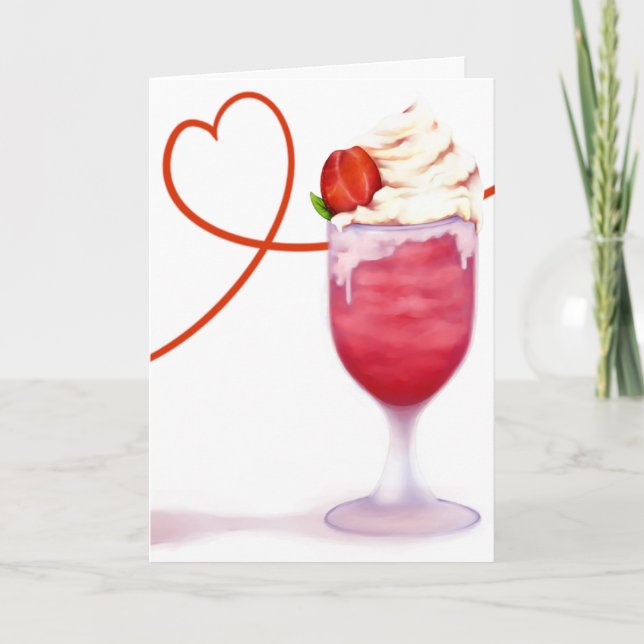 Milkshake de la tarjeta del día de San Valentín (Anverso)