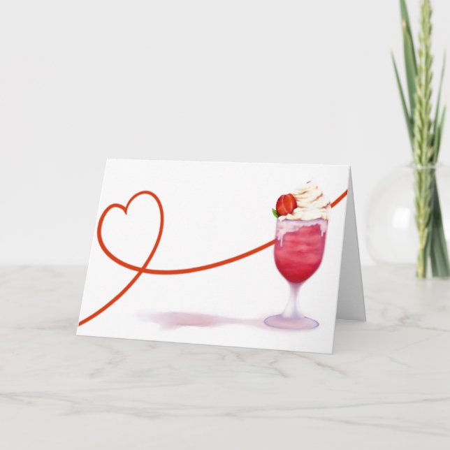 Milkshake de la tarjeta del día de San Valentín (Anverso)